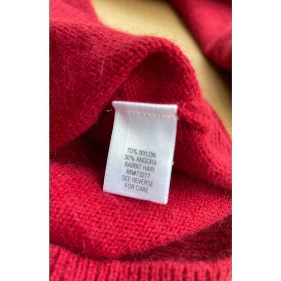 Apt 9 Cardigan women’s size medium red long sleeve rabbit hair sweater - Picture 7 of 11